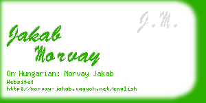jakab morvay business card
